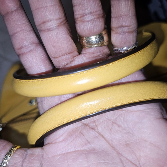 Coach Madison Sabrina Yellow Leather Shoulder Handbag Style 12937 - Picture 3 of 5